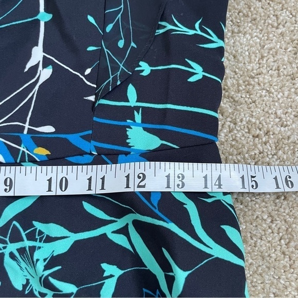 Parker Jess Floral Print Peplum Top Navy Blue Ruffle Sleeveless Women’s Small S - Picture 9 of 11